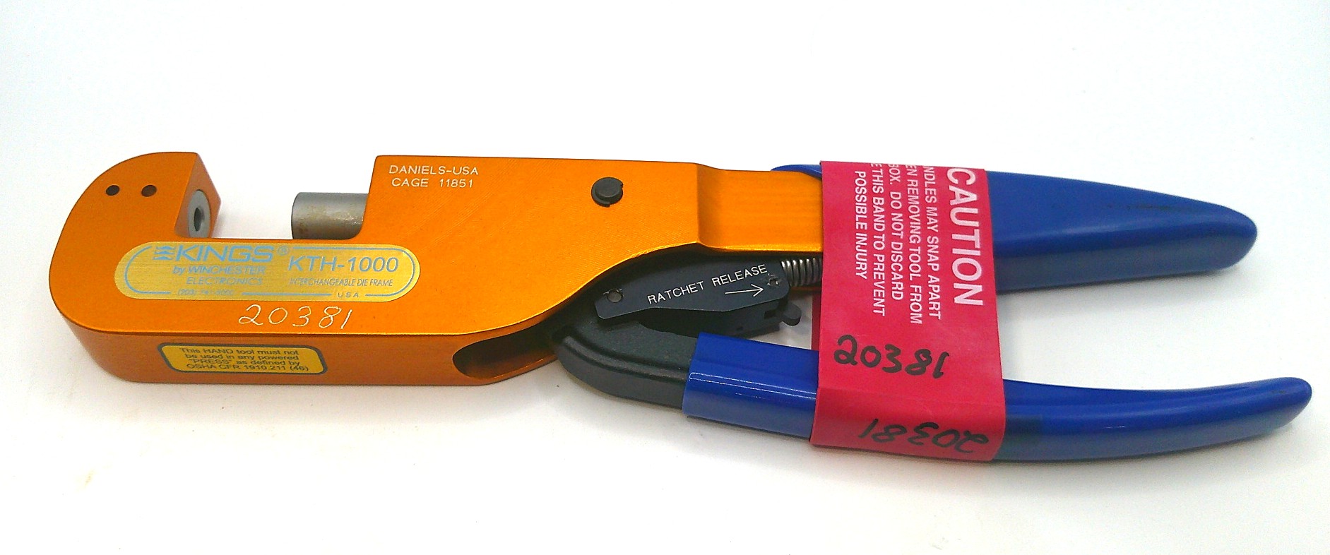 KTH-1000 Engraved Crimp Tool Mfg. Kings Condition: New Surplus
