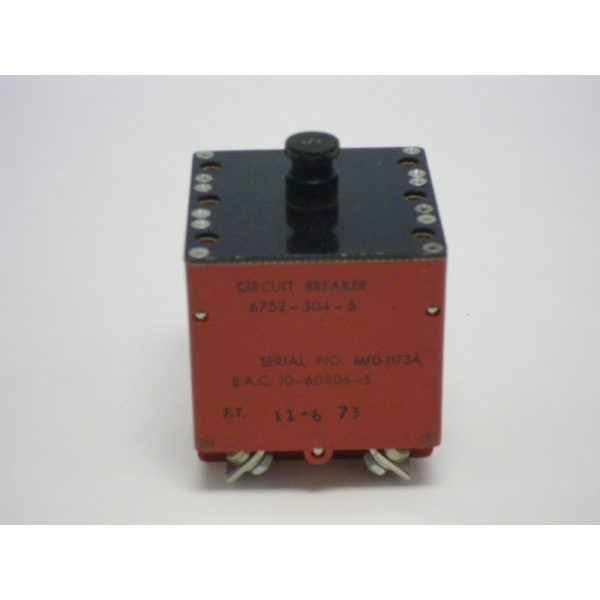6752-304-5 BAC 10-60806-5 Circuit Breaker Mfg: Klixon Condition: Used/Serviceable