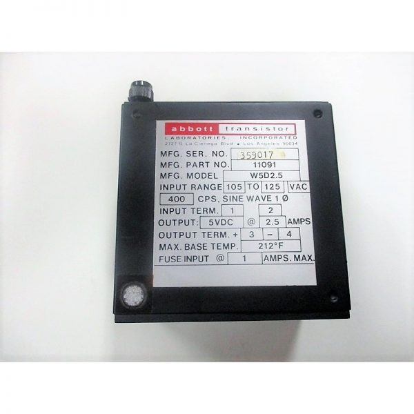 11091 W5D2.5 Power Converter Mfg: Abbott Condition: New Surplus