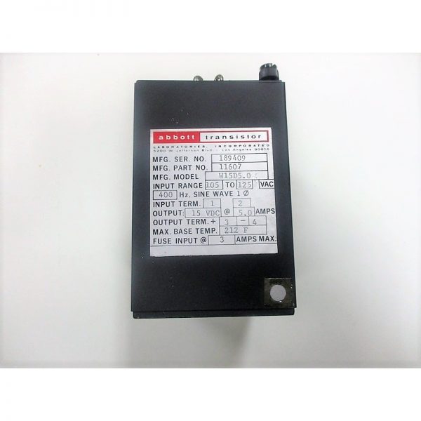 11607 W15D5.0 Relay Mfg: Abbott Condition: New Surplus