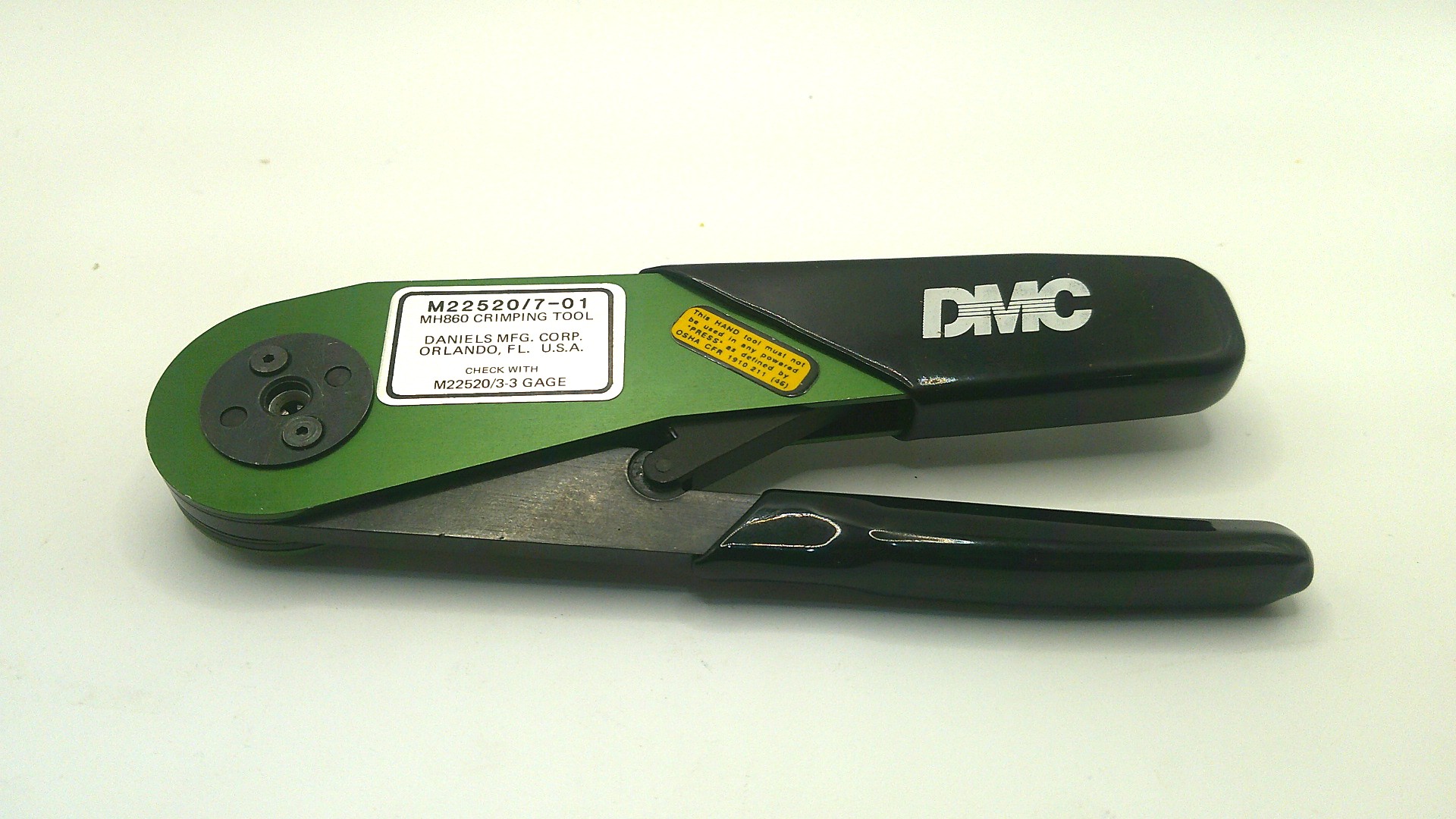 MH860 Crimp Tool M22520/7-01 Mfg. Daniels Cond. New Surplus - Image 2