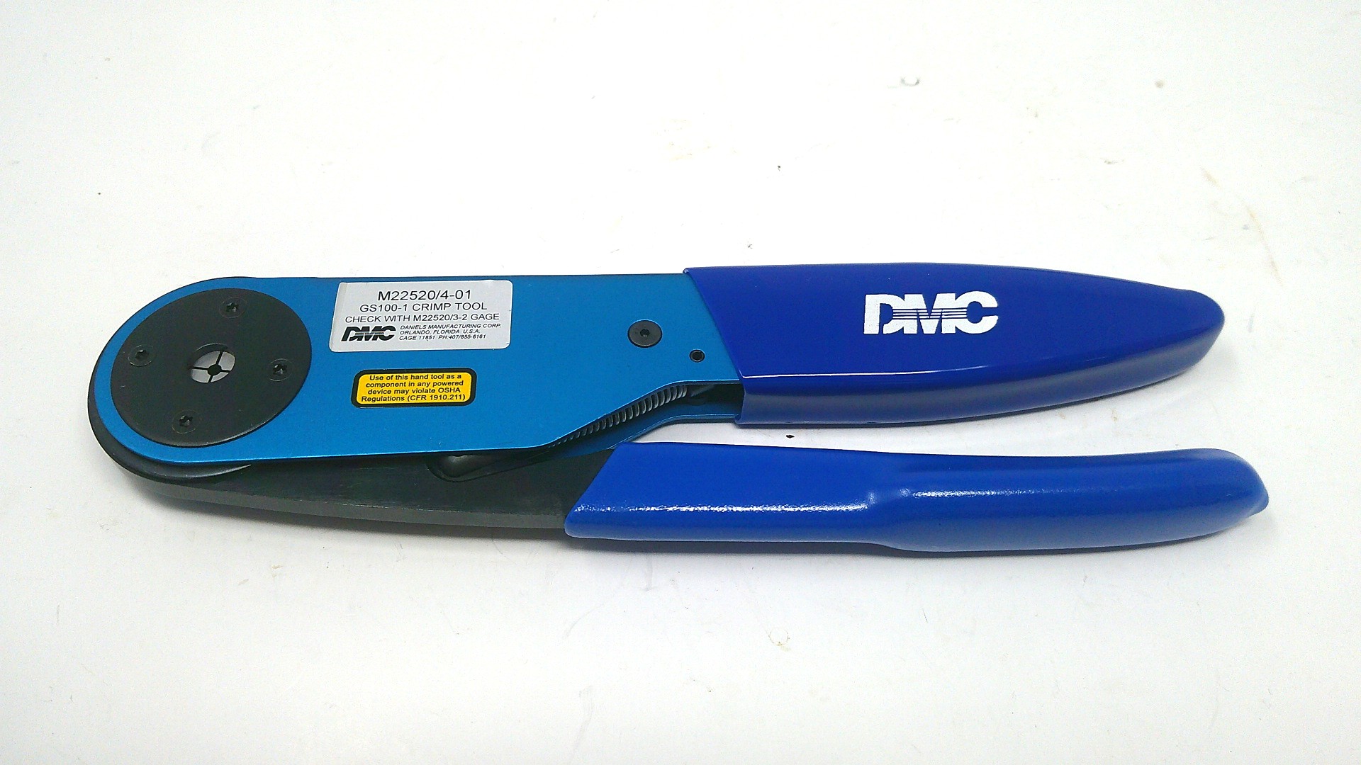 GS100-1 Crimp Tool M22520/4-01 Mfg. DMC Cond. New Surplus - Image 2