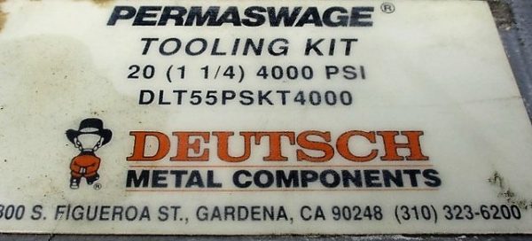 DLT55PSKT4000 Tool Kit Mfg. DMC Permaswage Condition: Used - Image 2