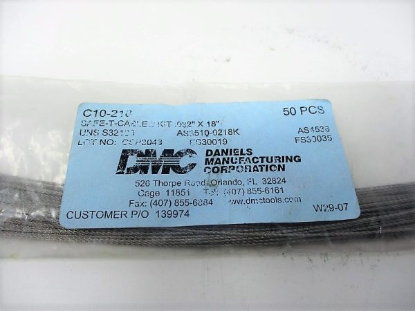 C10-218 Safe-T-Cable Kit Mfg. Daniels DMC Condition: New Surplus - Image 2