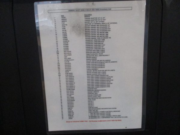 HMMWVCTK01 Humvee Kit Mfg. ASAP Aerospace Cond: Used - Image 3