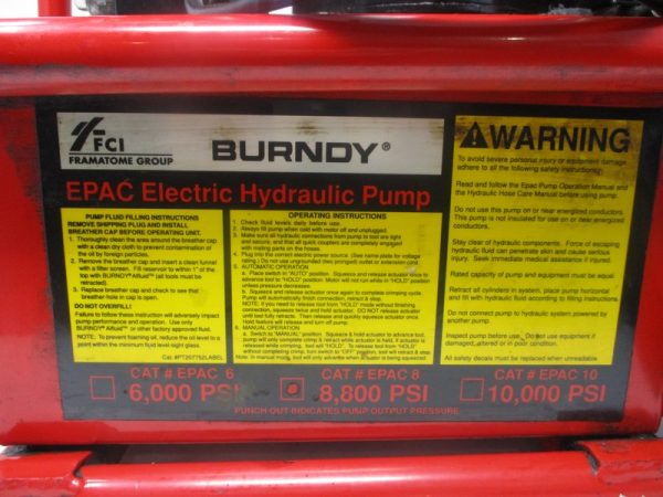 EPAC8 Hydraulic Pump Mfg. Burndy Cond: Used - Image 4