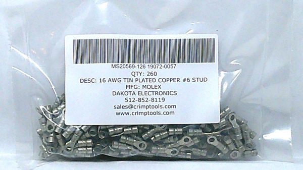 MS20569126 19072-0057 Terminal 260 pcs Mfg. Molex Condition: New Surplus