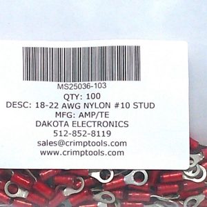 MS25036-103 Terminal 100 pcs Mfg. AMP/TE Condition: New Surplus