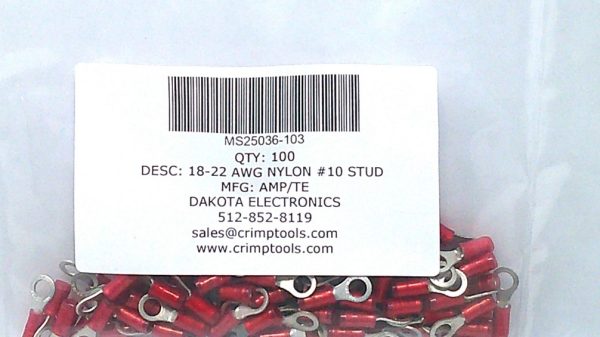 MS25036-103 Terminal 100 pcs Mfg. AMP/TE Condition: New Surplus