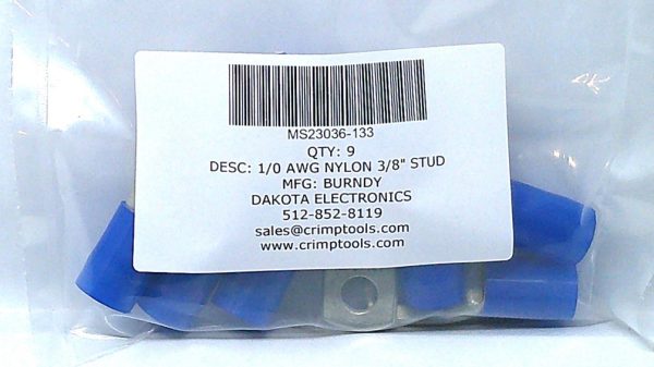 MS25036-133 Terminal 9 pcs Mfg. Burndy Condition: New Surplus
