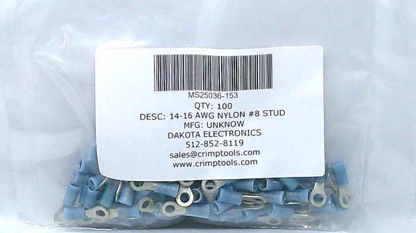 MS25036-153 Terminal 100 pcs Mfg. Unknow Condition: New Surplus