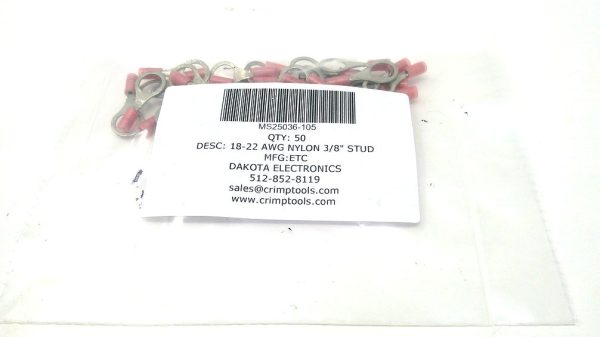 MS25036-105 Terminal 50 pcs Mfg.: ETC Condition: New Surplus