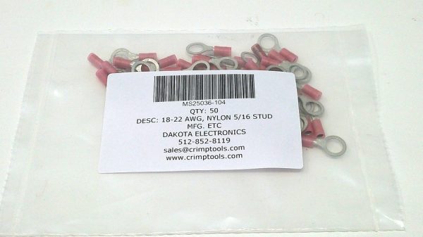 MS25036-104 Terminal 50 pcs Mfg.: ETC Condition: New Surplus