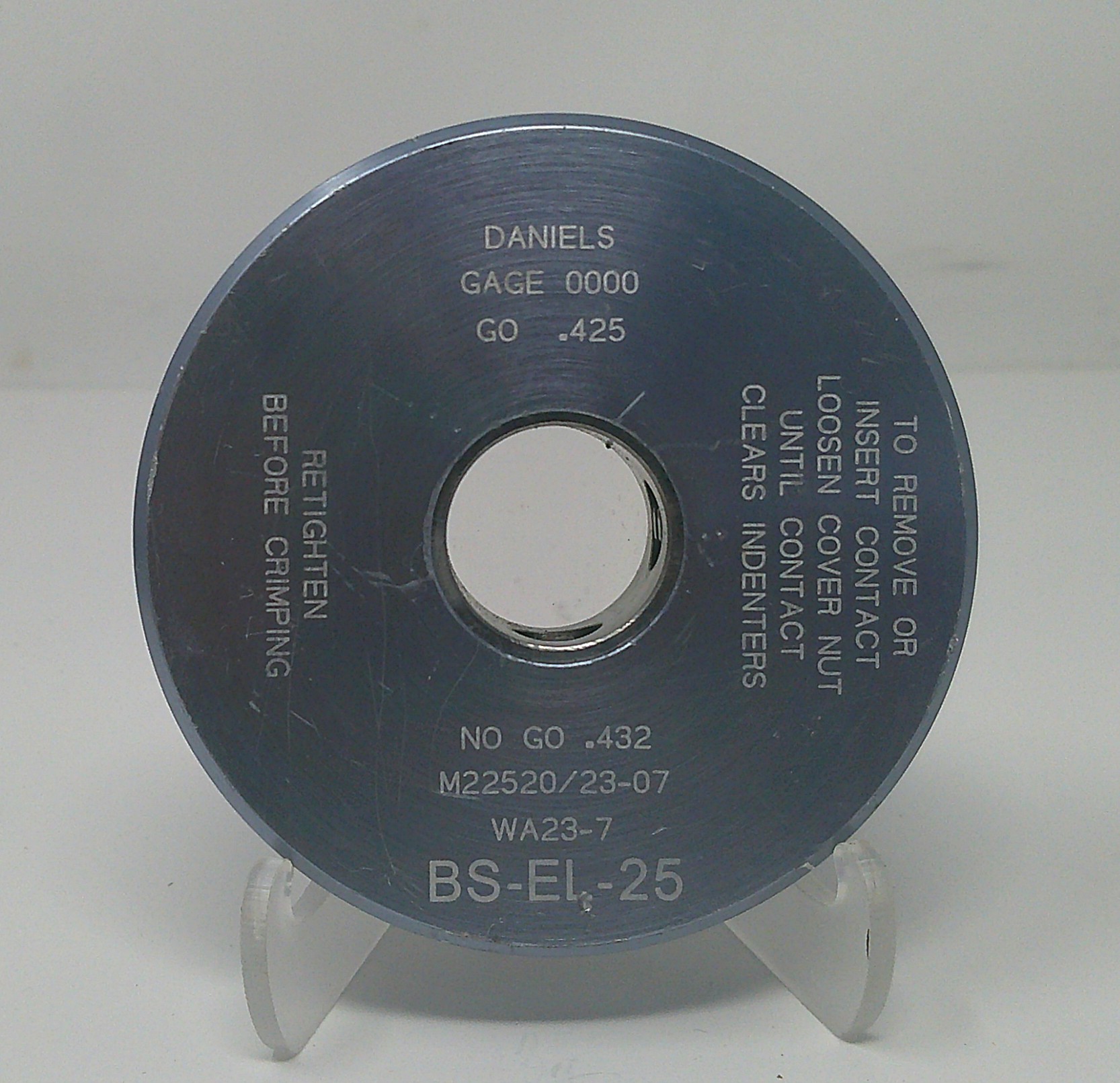 WA23-7 M22520/23-07 Crimp Die Mfg: Daniels Condition: Used